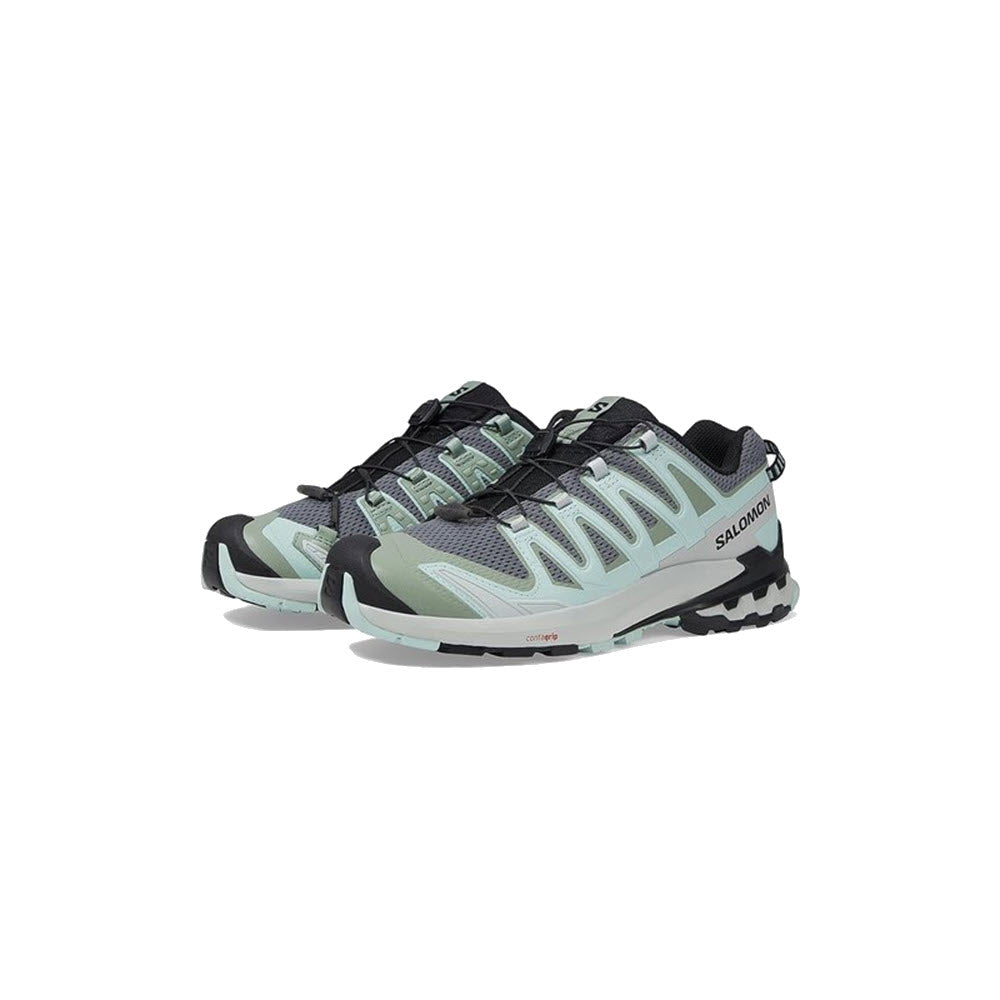 Salomon XA Pro 3D women's trail running shoes in mint green and gray