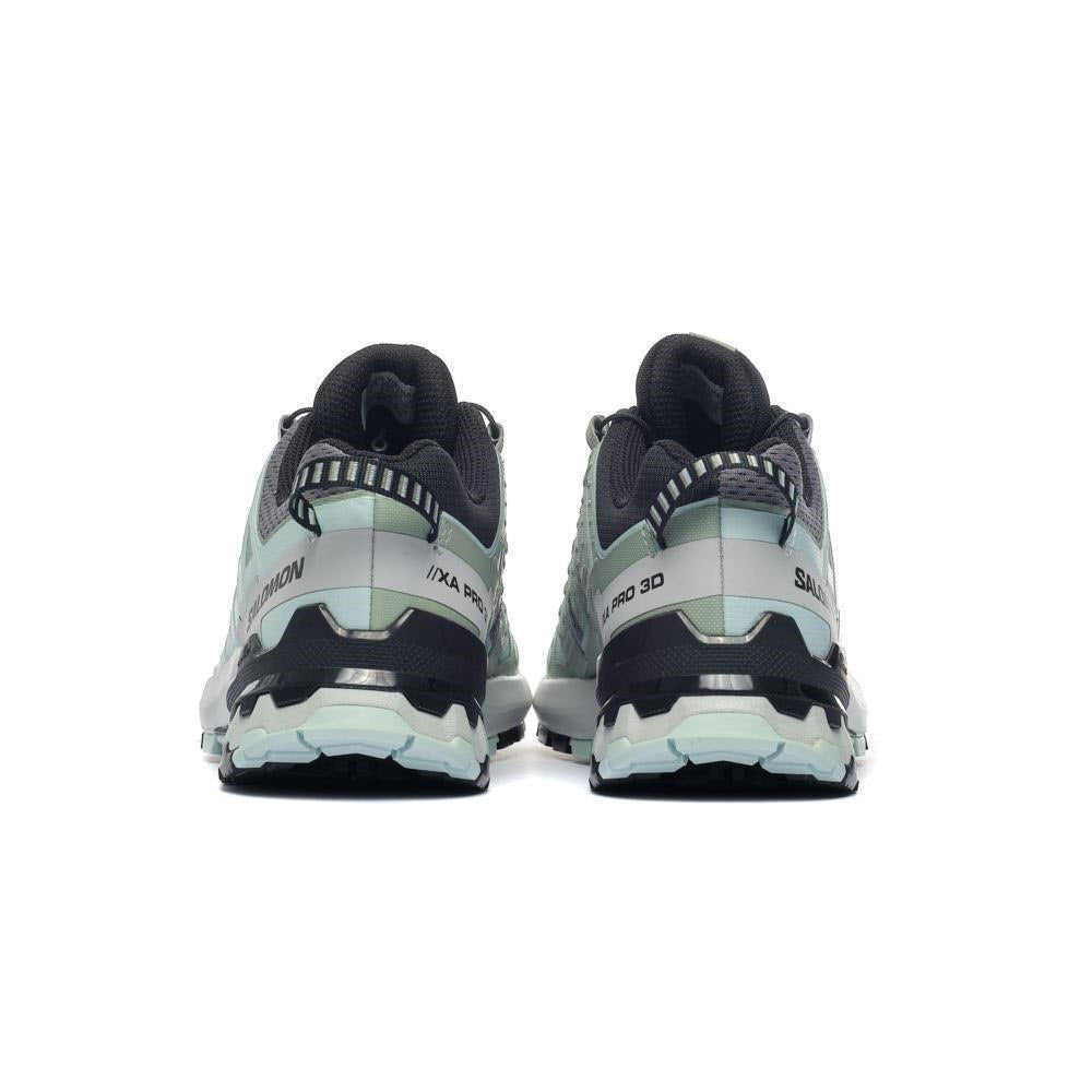 Salomon XA Pro 3D women's trail running shoes in mint green and grey colorway