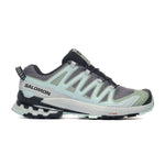 Salomon XA Pro 3D women's trail running shoe in mint green and gray colorway