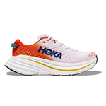 HOKA Bondi X men's running shoe in white with fiesta orange gradient colorway