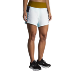 Brooks Chaser 5 inch women's running shorts in ice blue multi colorblock
