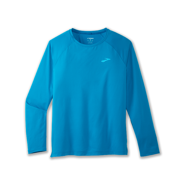Brooks Atmosphere Long Sleeve Men's 2.0 running shirt in cerulean blue