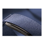 Garmin CIRQA smart band close-up showing Captain Blue fabric strap and dark housing