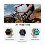 Garmin Fenix 9 Pro smartwatch connectivity features showing smart notifications, Garmin Pay, and Connect IQ store