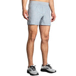 Brooks Sherpa 5-inch men's running shorts in light gray Pikes Peak speckle print