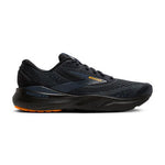 Brooks Adrenaline GTS 24 men's running shoe in black with blue and orange accents