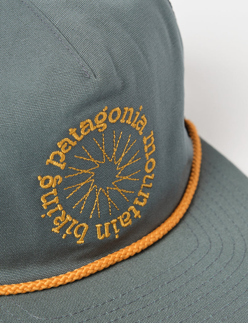 Patagonia Airfarer Cap in weathered stone with orange P-6 logo embroidery