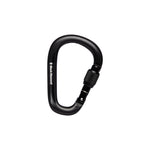 Black Diamond PearLock Screwgate Carabiner in black with screw gate closure