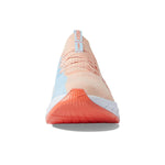 Hoka Carbon X 3 women's running shoe in peach parfait colorway, front view