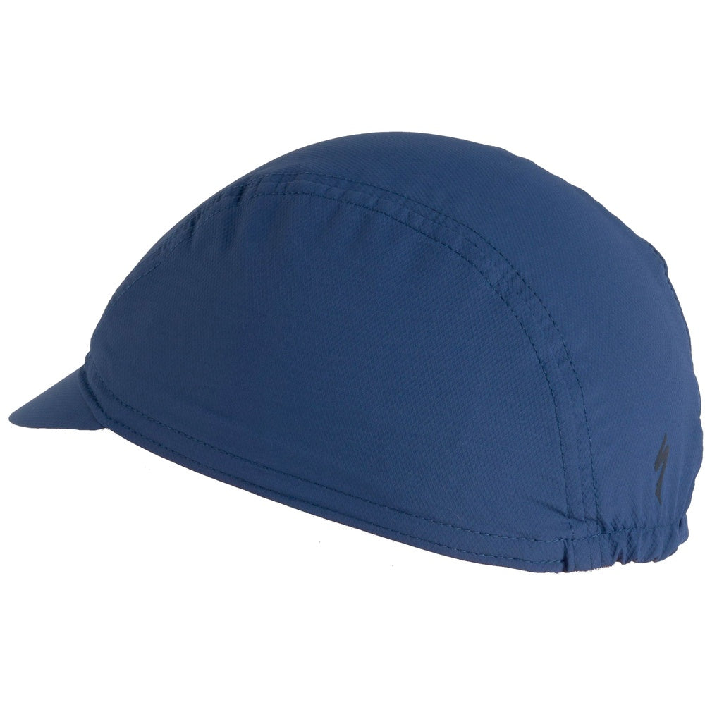 Specialized Deflect UV cycling cap in dark navy blue with small visor