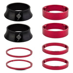 Origin8 hub single speed kit with black conical parts and red spacer rings