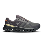 On Cloudrunner 2 running shoe in rock gray with tangerine orange heel detail