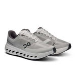 On Cloudsurfer Next Wide running shoes in glacier gray and white colorway