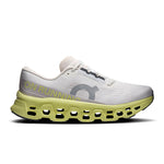 On Cloudmonster 3 running shoe in ivory and limelight, lateral side view