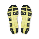 On Cloudmonster 3 outsole view showing limelight CloudTec sole pattern with dark rubber pods