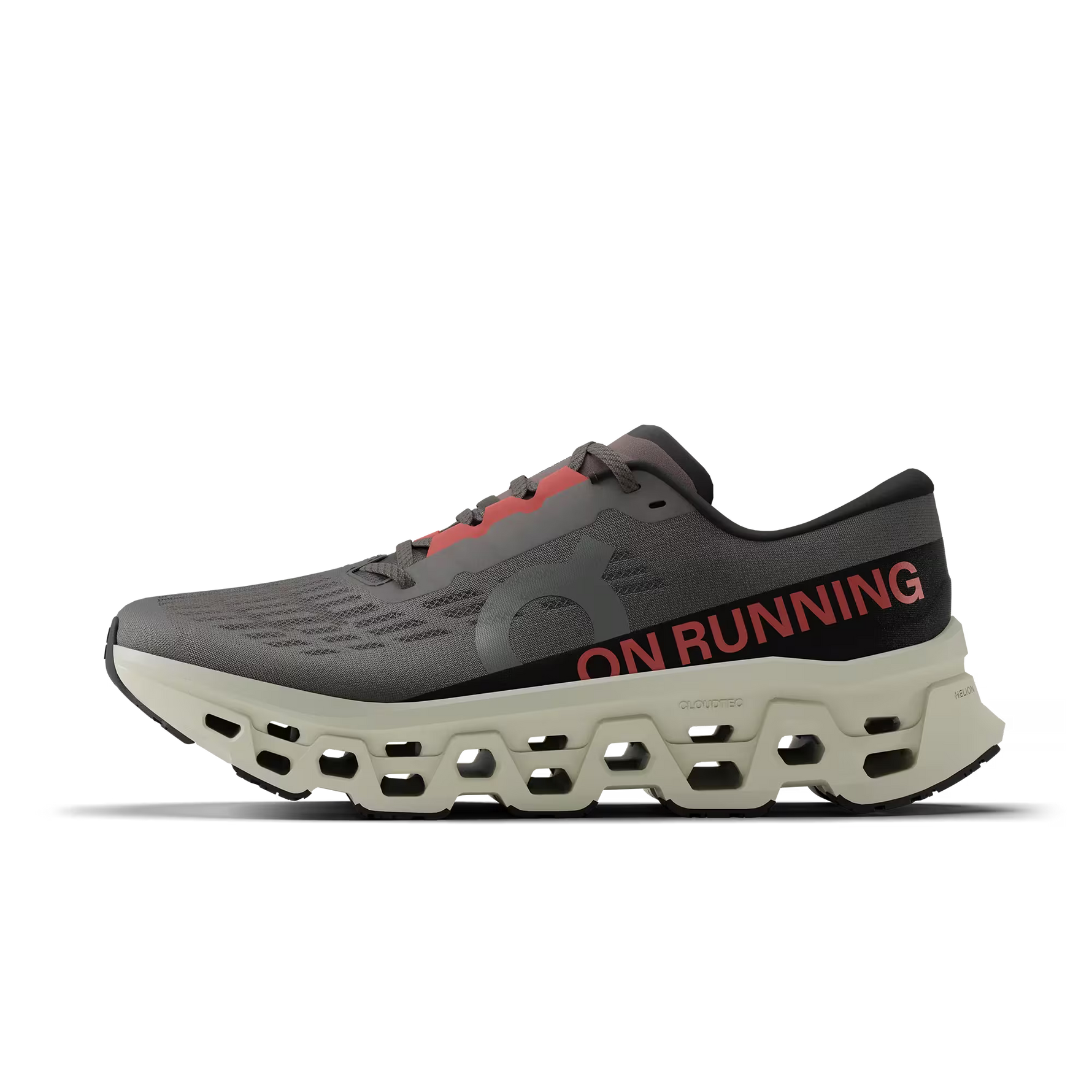 On Cloudmonster 3 running shoe in eclipse grey with ivory CloudTec sole