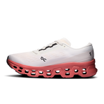 On Cloudmonster 3 running shoe medial side view in ivory and dustrose colorway