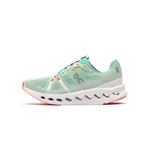On Cloudsurfer women's running shoe in Creek/White colorway with distinctive cloud sole