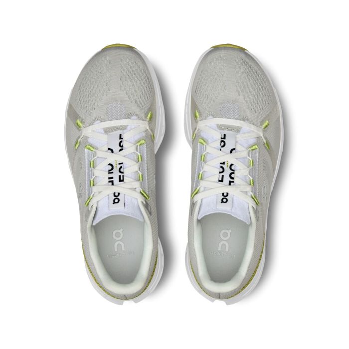 On Cloudeclipse women's running shoes in light gray and white colorway