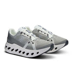 On Cloudeclipse women's running shoes in alloy grey and white colorway
