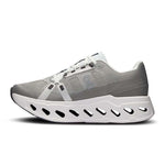 On Cloudeclipse running shoe in gray and white with distinctive cushioned sole