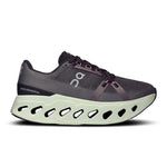 On Cloudeclipse women's running shoe in rock grey with lime green CloudTec sole