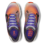 On Cloudmonster Hyper women's running shoes in mauve and flame gradient colorway