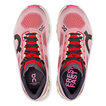On Cloudmonster Hyper women's running shoes in pink and cream colorway