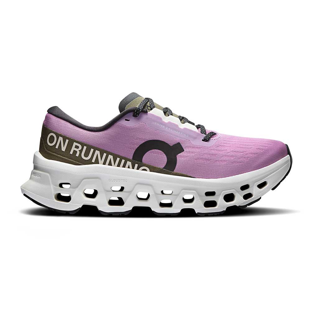 On Cloudmonster 3 Women's Running Shoe in Sakura Pink and Ivory White colorway