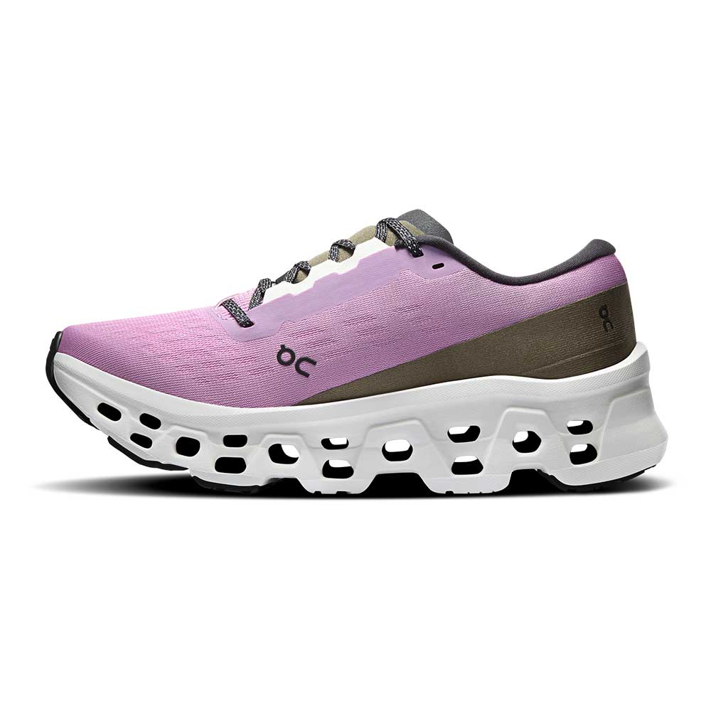 On Cloudmonster 3 women's running shoe in Sakura pink and Ivory colorway