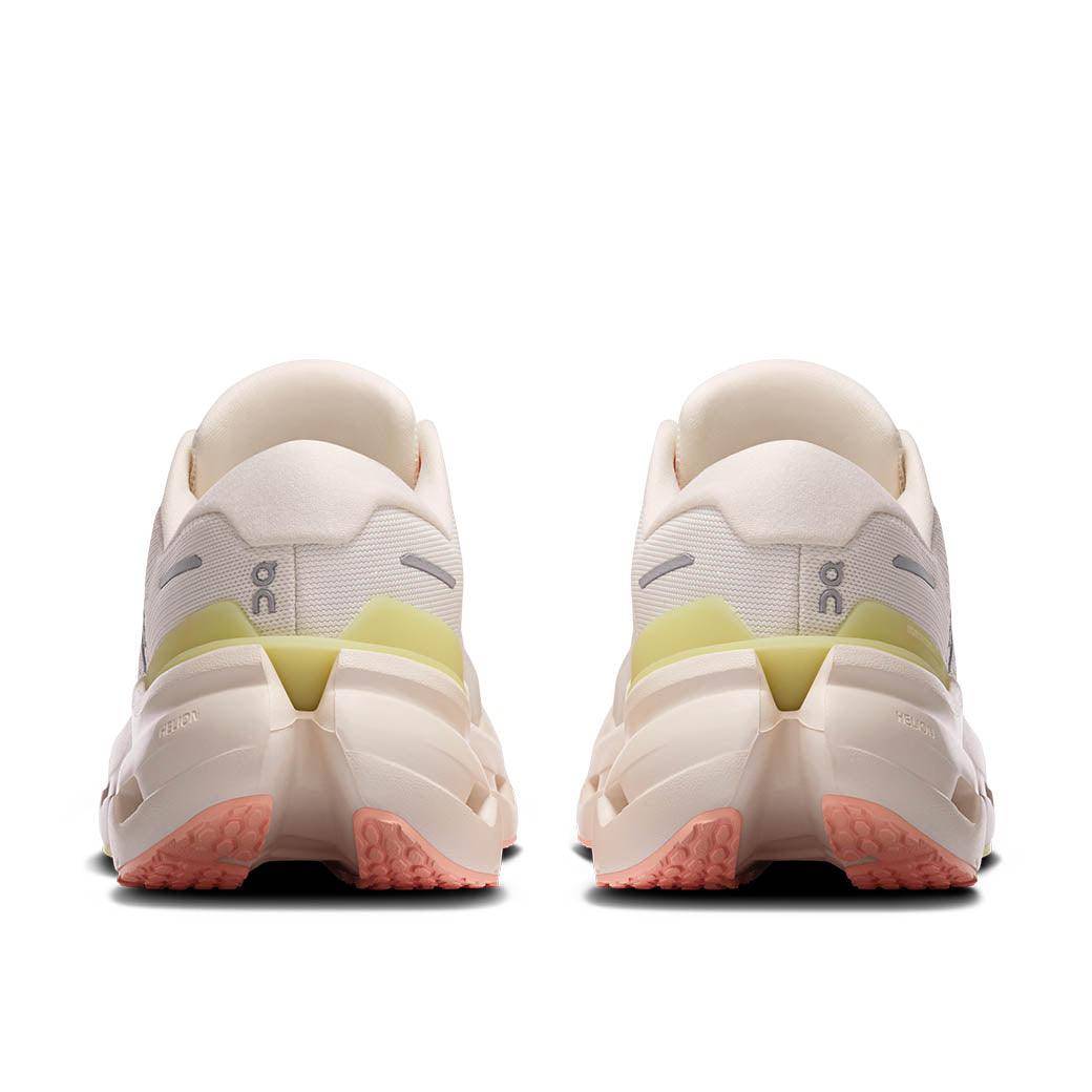 On Cloudrunner 3 running shoes rear view in ivory and dew colorway