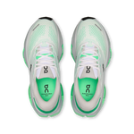 On Cloudrunner Max pair of running shoes top-down view showing white and verdite colorway