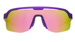 Goodr Tentacle Tag Champion sunglasses with purple frame and rainbow gradient lenses