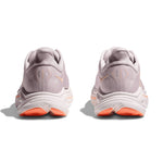 Hoka Clifton 10 women's running shoes in lilac cream with tangerine accents, rear view