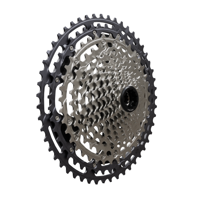 Shimano Deore XT CS-M8200-12 12-speed cassette sprocket in silver and black