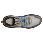 Brooks Cascadia 16 men's trail running shoe in oyster gray with orange and blue details