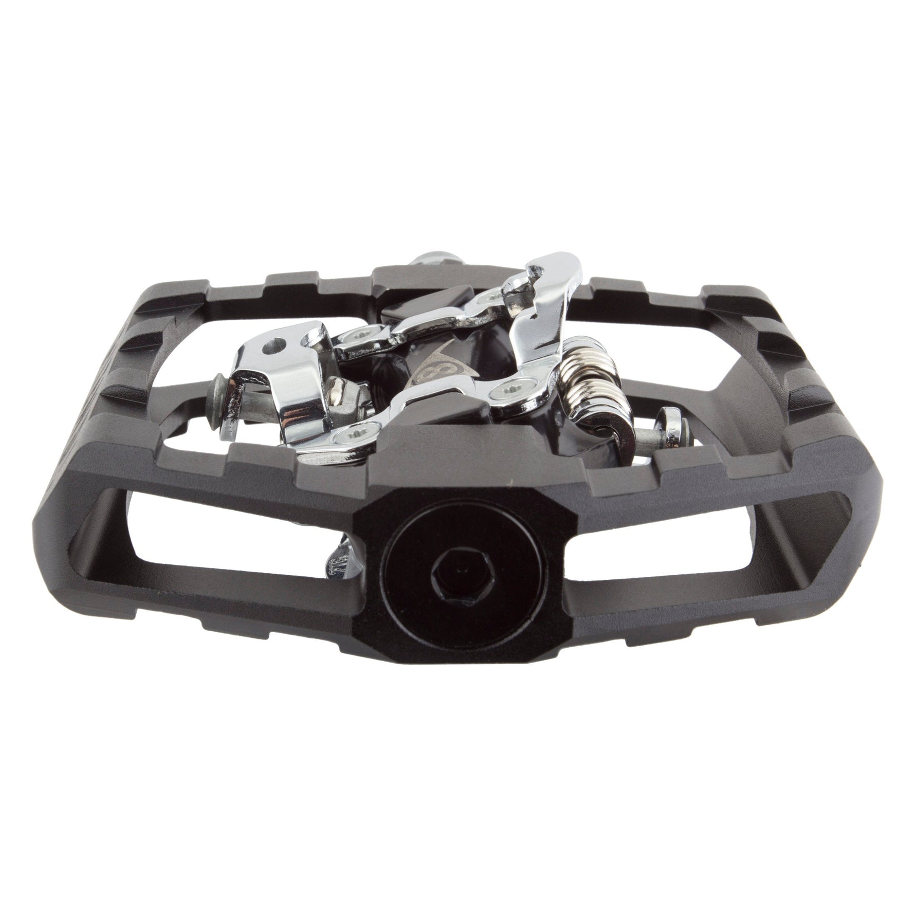 Origin8 Fiend MTB clipless pedals in black and silver with dual-sided design