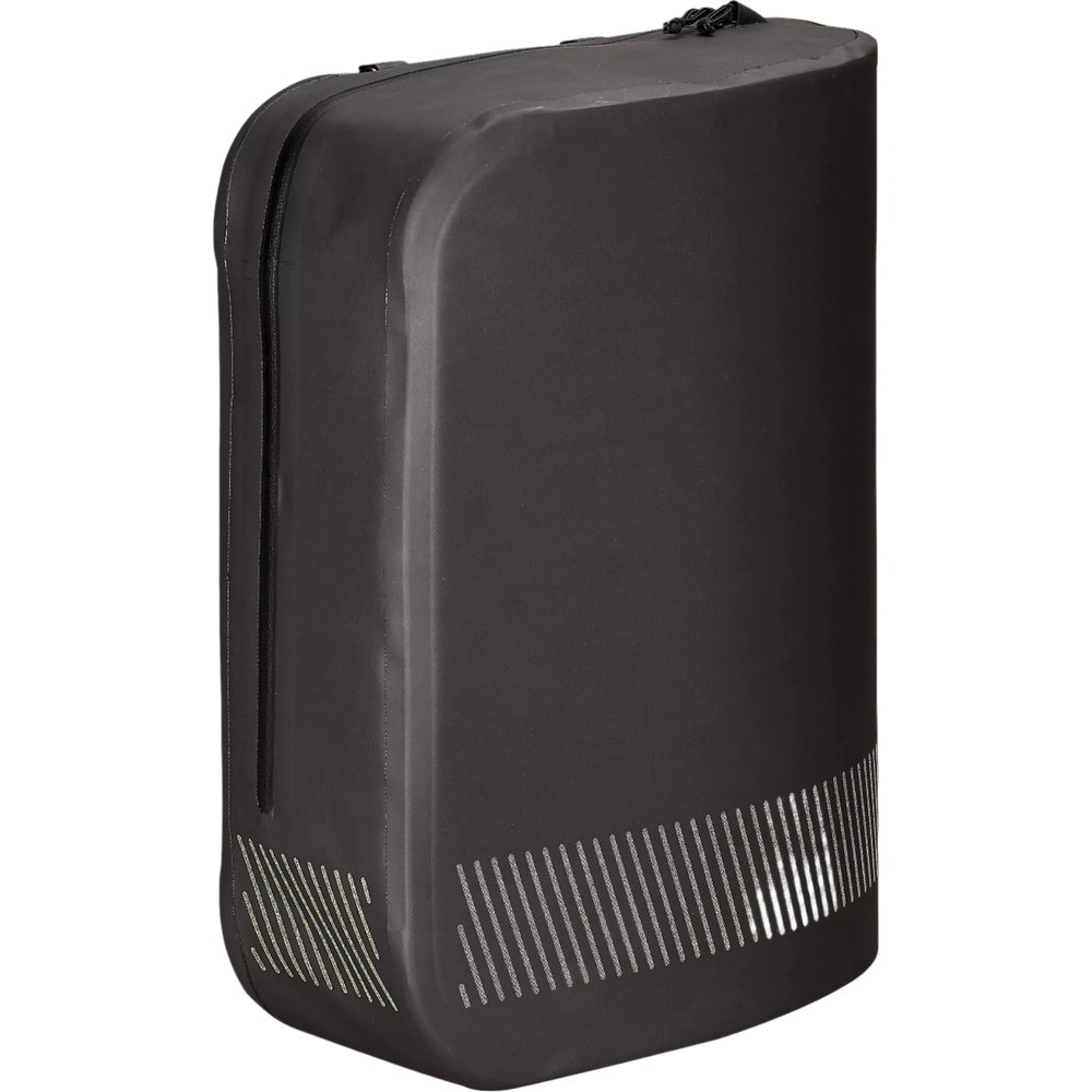 Specialized Tailwind black bicycle pannier bag with ventilation slots on clean white background