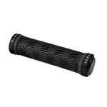 Eltin black bicycle grip with zigzag chevron pattern and black end caps