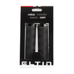 Eltin black bicycle grips with zigzag pattern and lock-on clamps in retail packaging