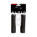 ELTIN black ergonomic bicycle grips with textured surface in retail packaging