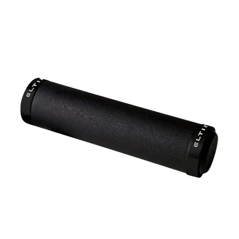 Eltin black silicone bicycle handlebar grip with white brand lettering