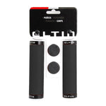 Eltin black silicone bike grips with packaging and end caps