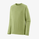 Patagonia men's long sleeve UPF crew shirt in light green color