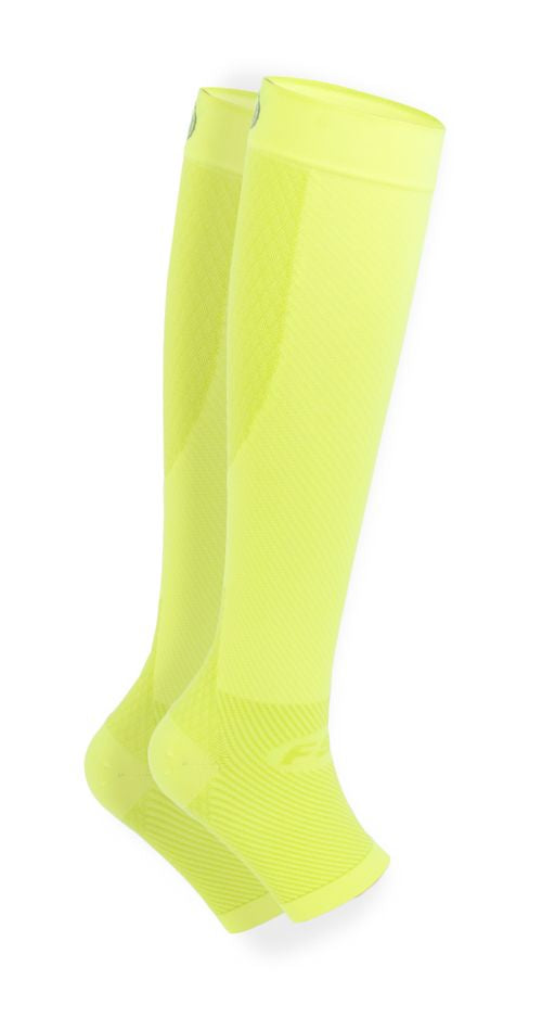 OS1st FS6+ Performance Foot and Calf Compression Sleeves in Fluorescent Yellow