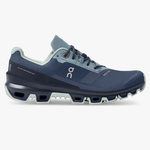 On Cloudventure Waterproof running shoe in navy blue with distinctive cloud sole technology