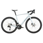 Scott Addict 30 road bike in cumulus white with disc brakes and drop handlebars