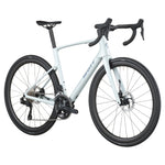 Scott Addict 30 road bike in cumulus white with disc brakes and drop handlebars