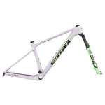 Scott Scale RC World Cup HMX bike frame in hush purple with green fork