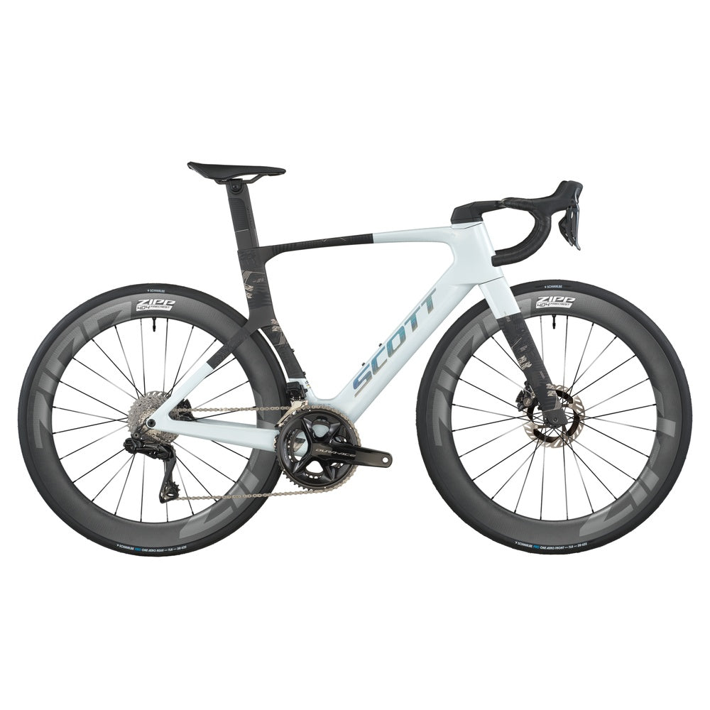 Scott Foil RC Pro time trial bike in white and carbon black colorway